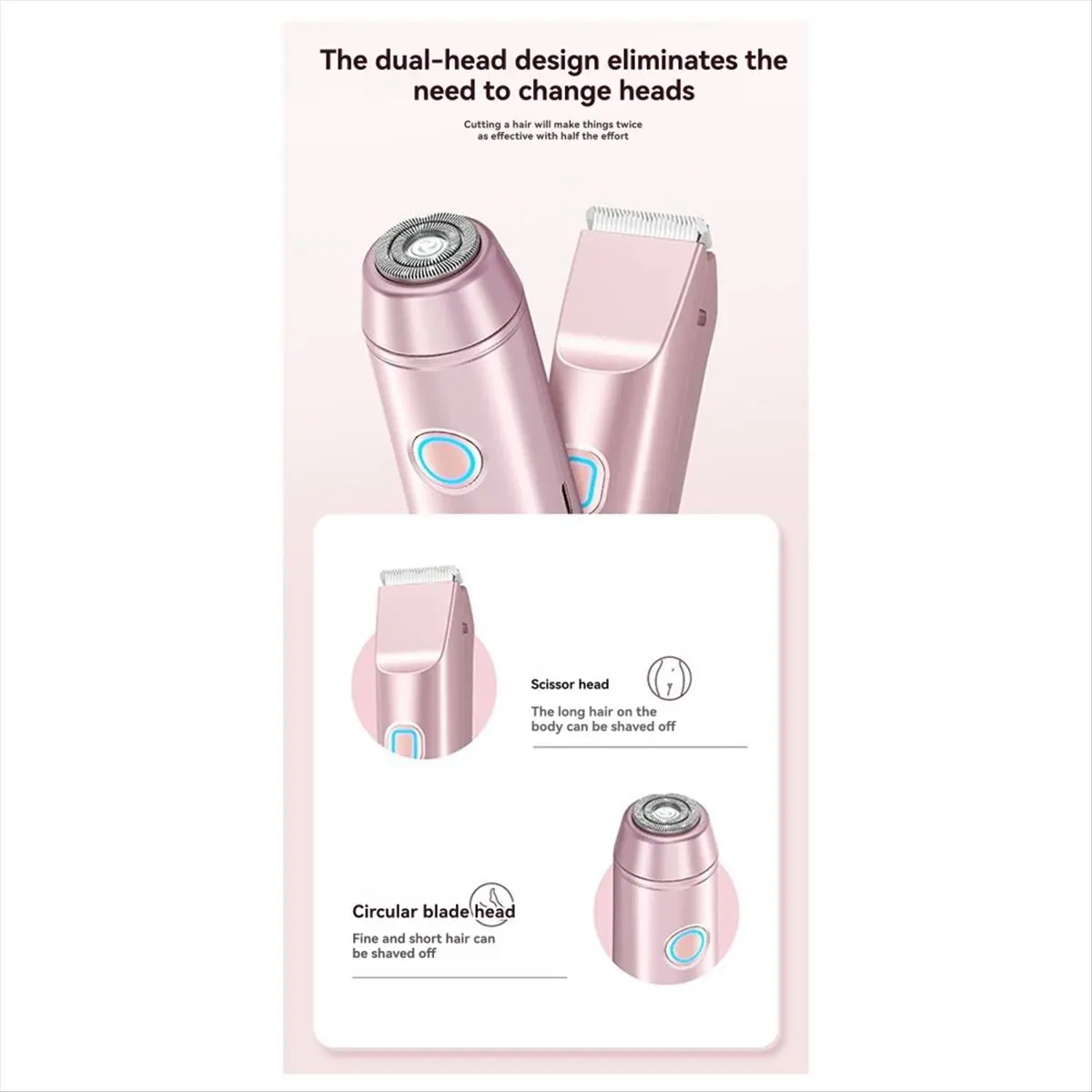 

(ABJZ) Женская бритва 2 в 1, триммер для зоны бикини, для удаления волос на лице и теле, водонепроницаемая, для влажного и сухого использования, триммер для удаления волос на теле