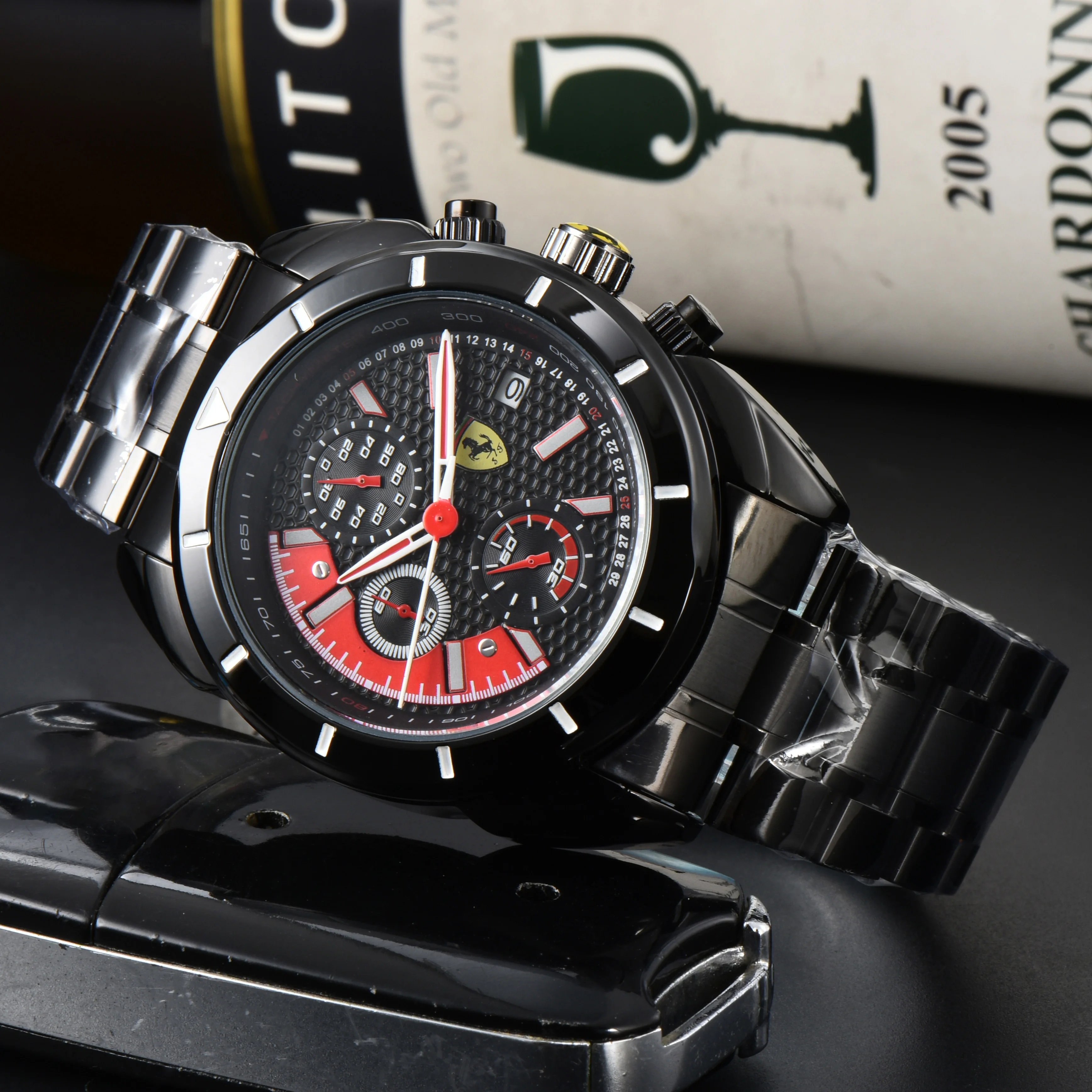 ساعات رجالي عصرية فاخرة كوارتز ساعة يد رجال الأعمال ساعة عادية لفيراري روما سبايدر SF90 لافيراري أمالفي ملحق