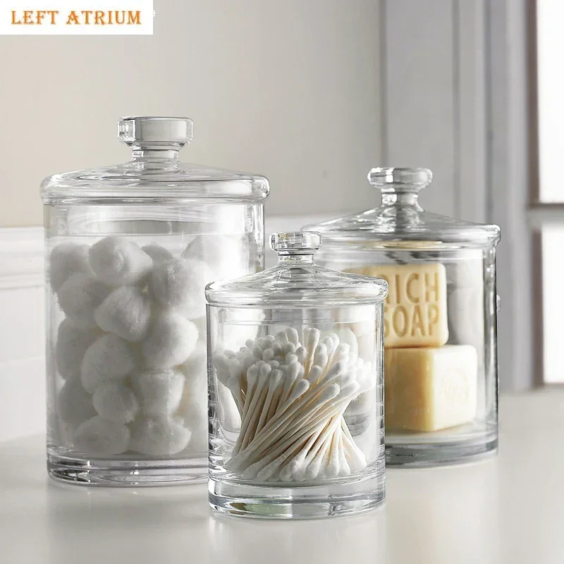 

Transparent Glass Container with Lid Large Capacity Storage Tank Decoration Kitchen and Bathroom Storage Tank Cereal Dispenser