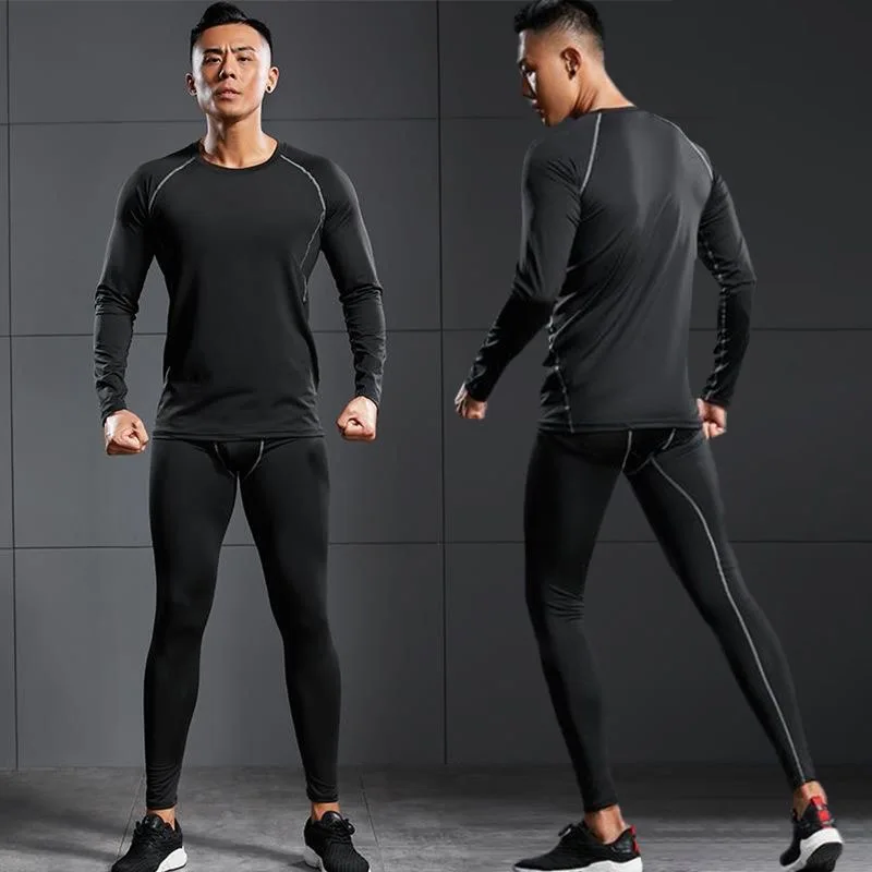 Sports Suit Men\'s Running Sets Compression Gym Fitness Sportswear Quick Dry Basketball Tights Outdoor Jogging Training Underwear