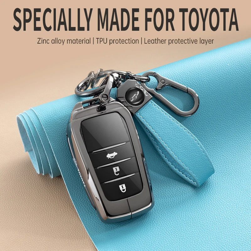 Чехол для автомобильного ключа из цинкового сплава для Toyota RAV4 Corolla Highland Tacoma Fortuner