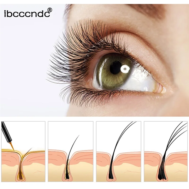 Ibcccndc 8Ml Eyelash Growth Serum Natural Eyelash Enhancer Liquid Eyelashes Lengthening Essence Thicker Stronger Curler