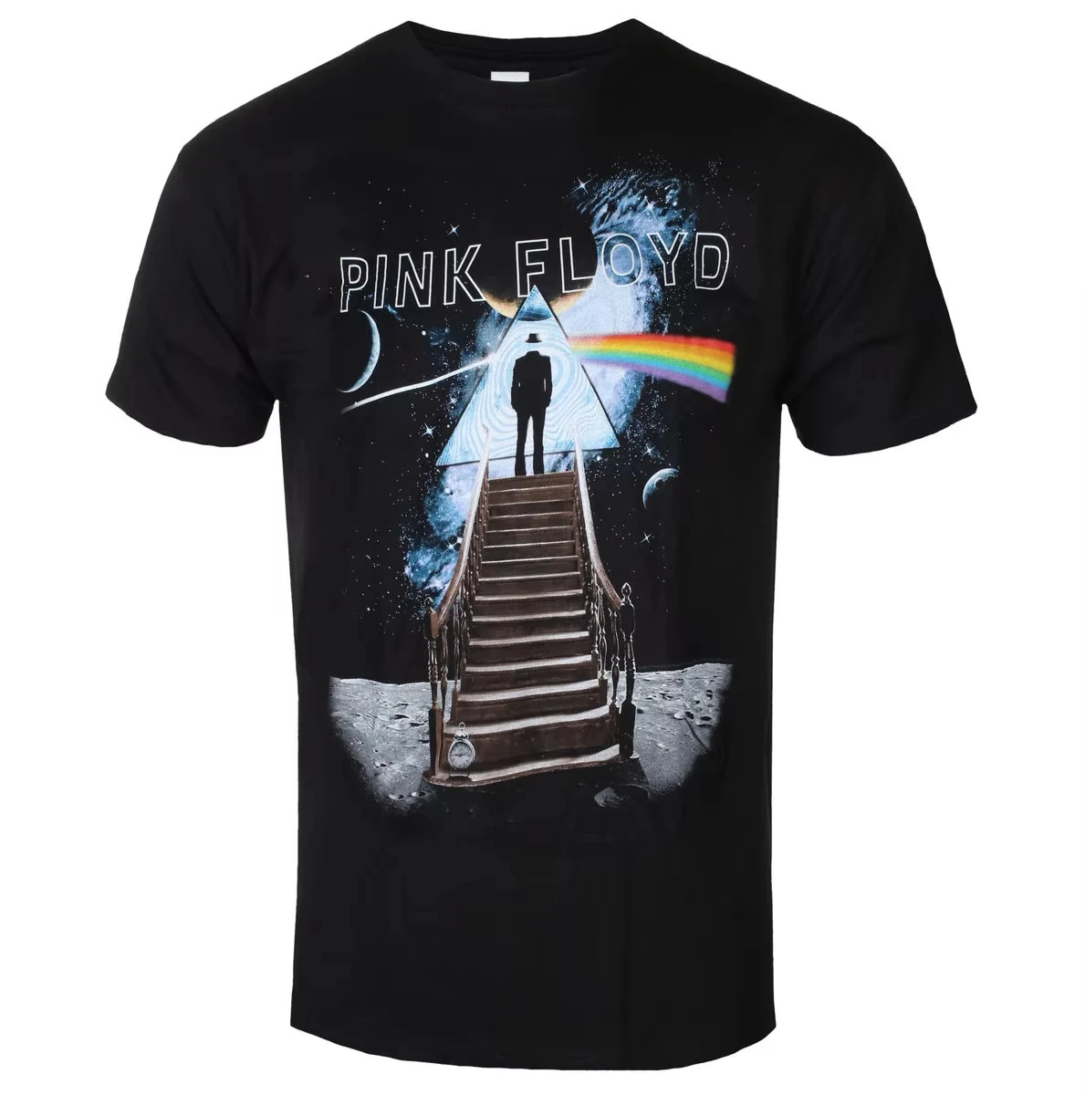 Pink Floyd - STAIRWAY TO THE MOON Printed Streetwear T-shirt Suitable for Fans of Psychedelic Rock Bands for Men and Women