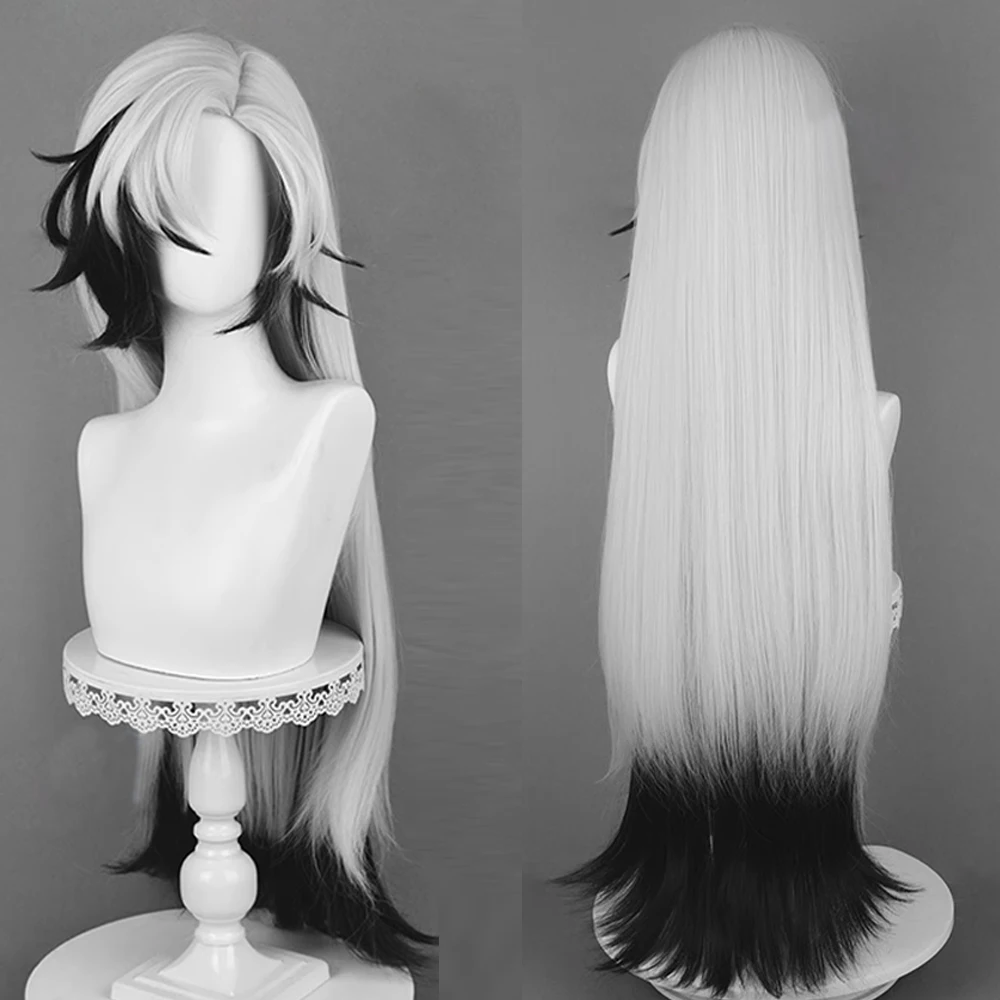 

Honkai Star Rail Boothill Wig Synthetic Long Straight Ombre Grey White Black Galaxy Ranger Game Cosplay Wig for Daily Party