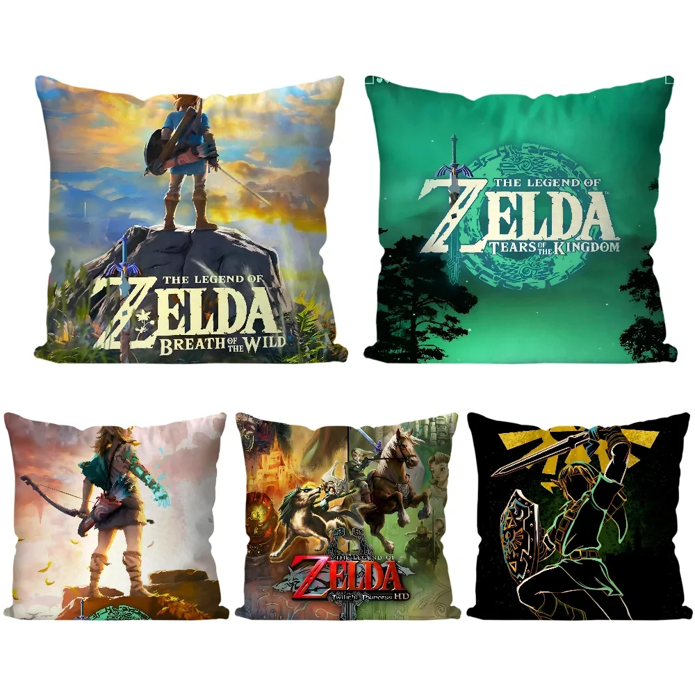 1PC Game The L-legend Of Zelda Pillow Case Cartoon Sofa Decorative Home Double-sided Printing Short Plush Cute Cushion Cover