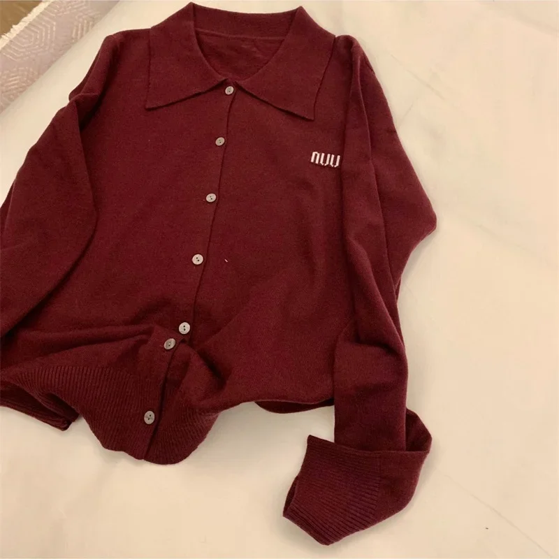 Women Knit Polo T-shirt U227743 Womens Red Color Cloth High Elastic Soft Design Spring Summer Streetwear Style Shirt 2024 New