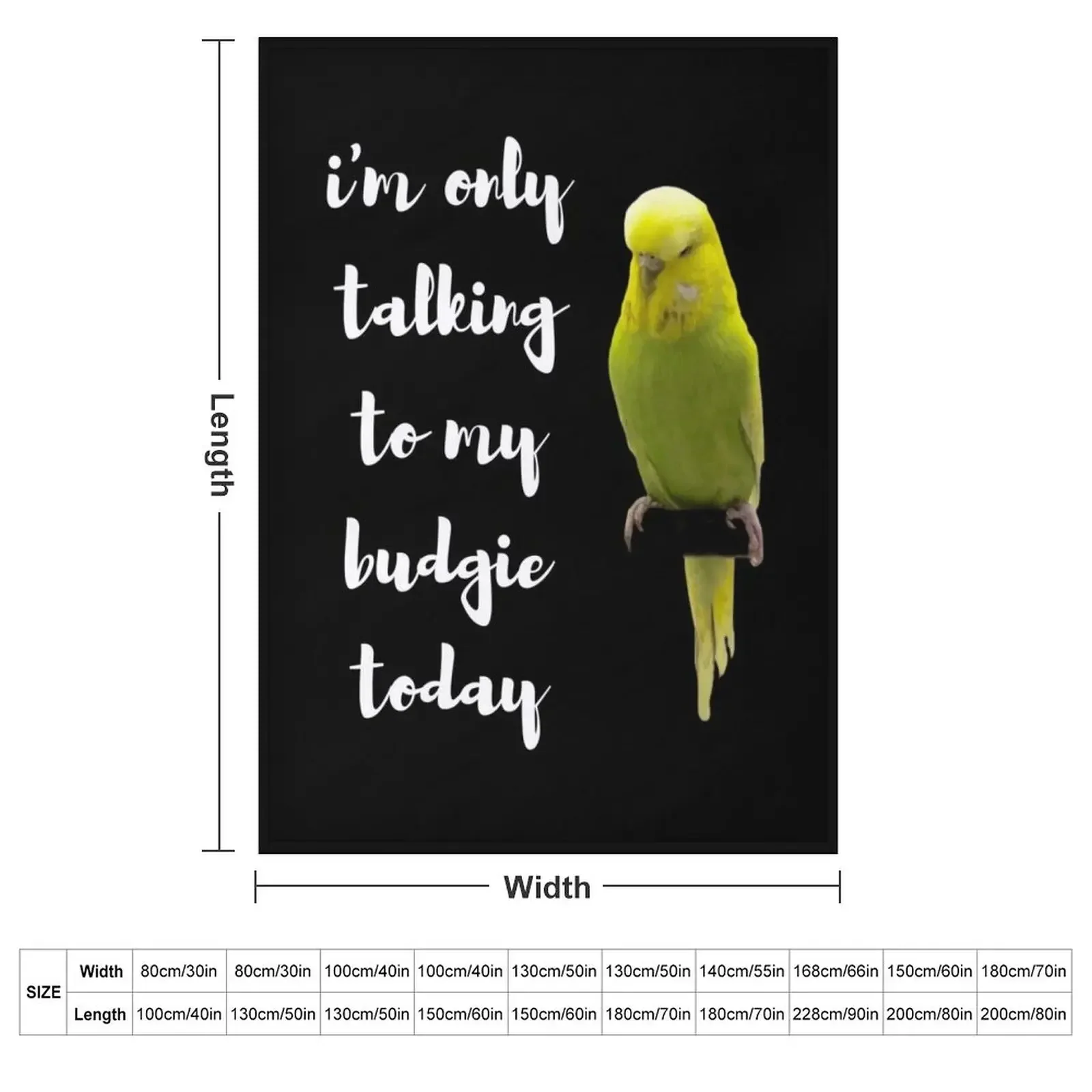 Im only talking to my budgie today. For parakeet lovers Throw Blanket Hairys warm winter Furrys Sofa Quilt Blankets