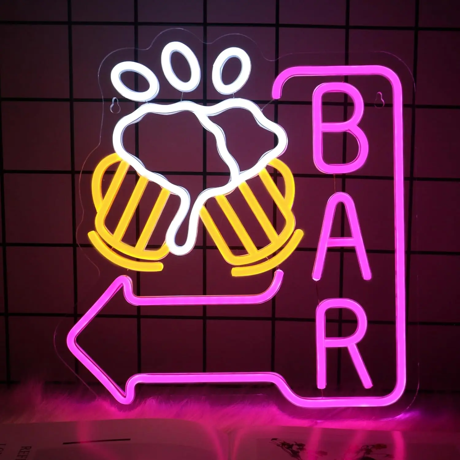 

Beer Neon Sign USB Powered Dimmable LED Bar Sign for Home Bar Tavern Club Pub Party Man Cave Decoration Neon Light