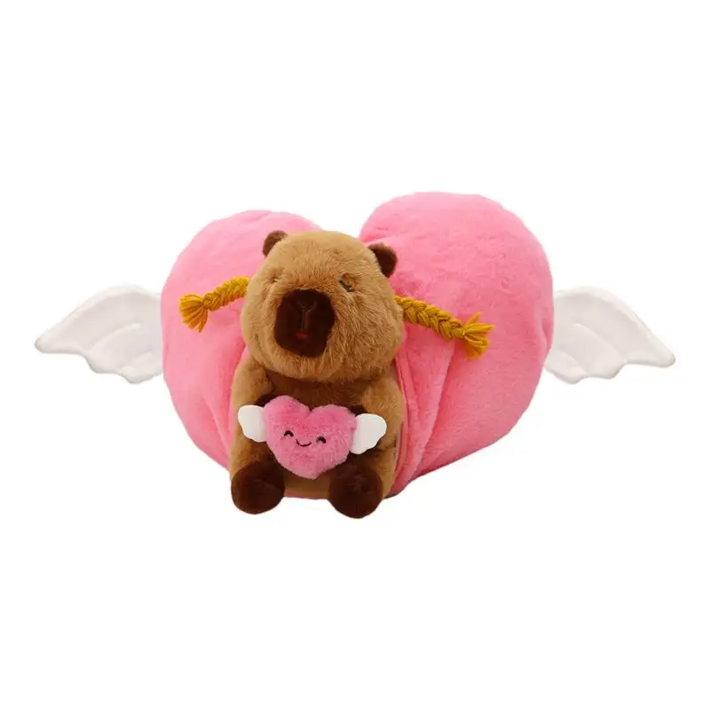 

Capybara Plush Heart Cute Capybara Doll Lovely Stuffed Toy With Heart Shaped Pillow For Shelves Christmas Birthday Desks Living