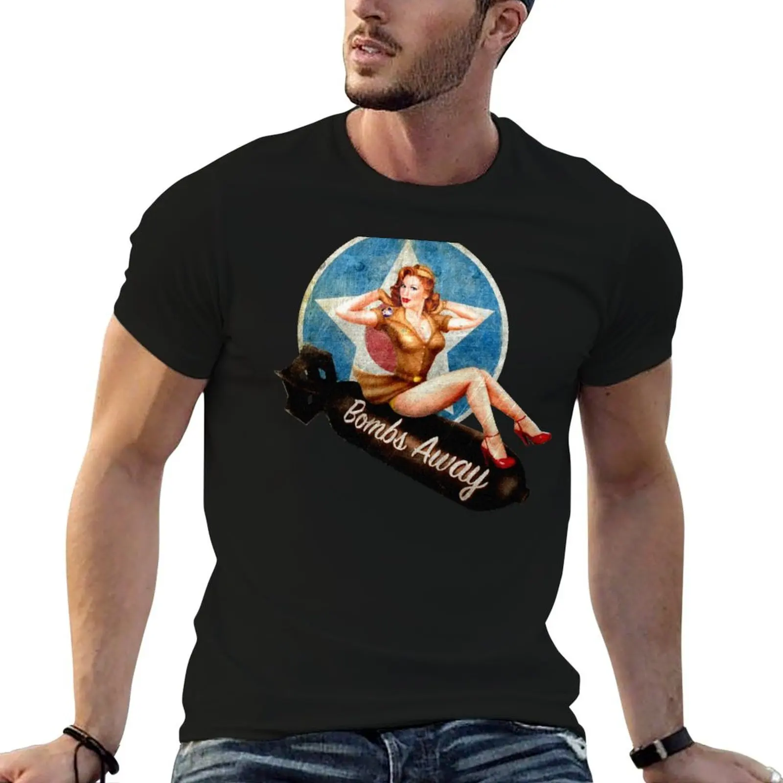 American PinUp Girl T-Shirt Industrial Work Tee Shirt