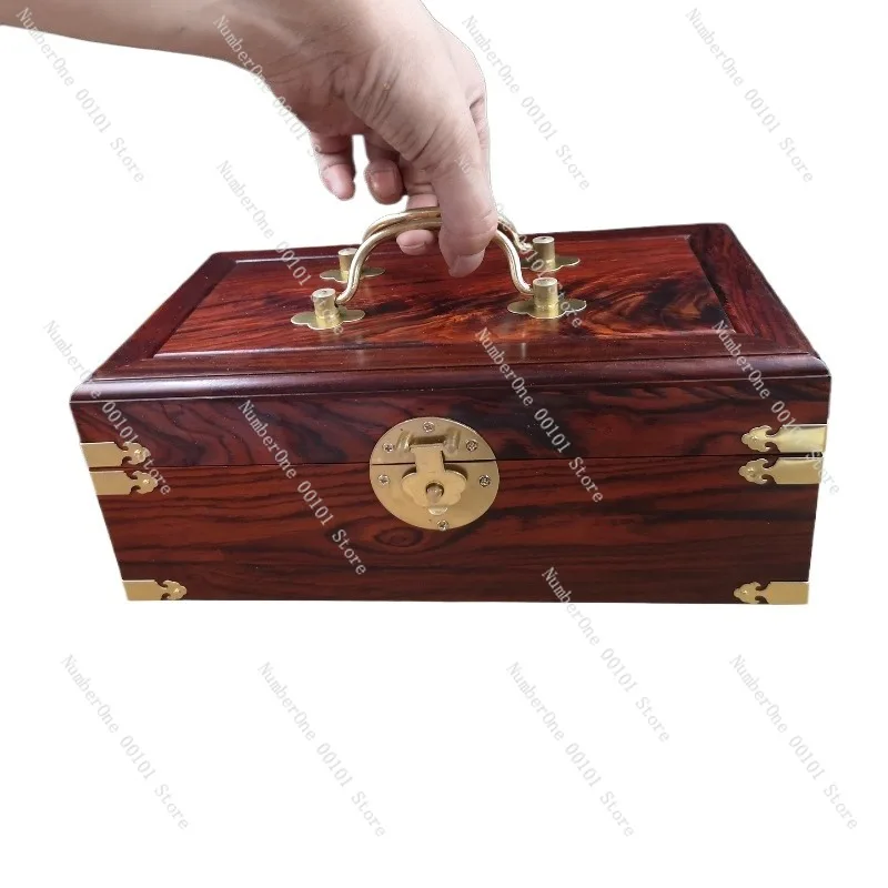 Double-Layer Jewelry Box, Plain Jewelry Storage Box, Rosewood Gift Box for Precious Accessories
