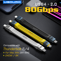 Thunderbolt 5 Type C USB4 2.0 Cable 80Gbps Gen4 USB C to egpu 16K PD 240w one-way 120Gbps Short Cable Compatible Thunderbolt 4/3