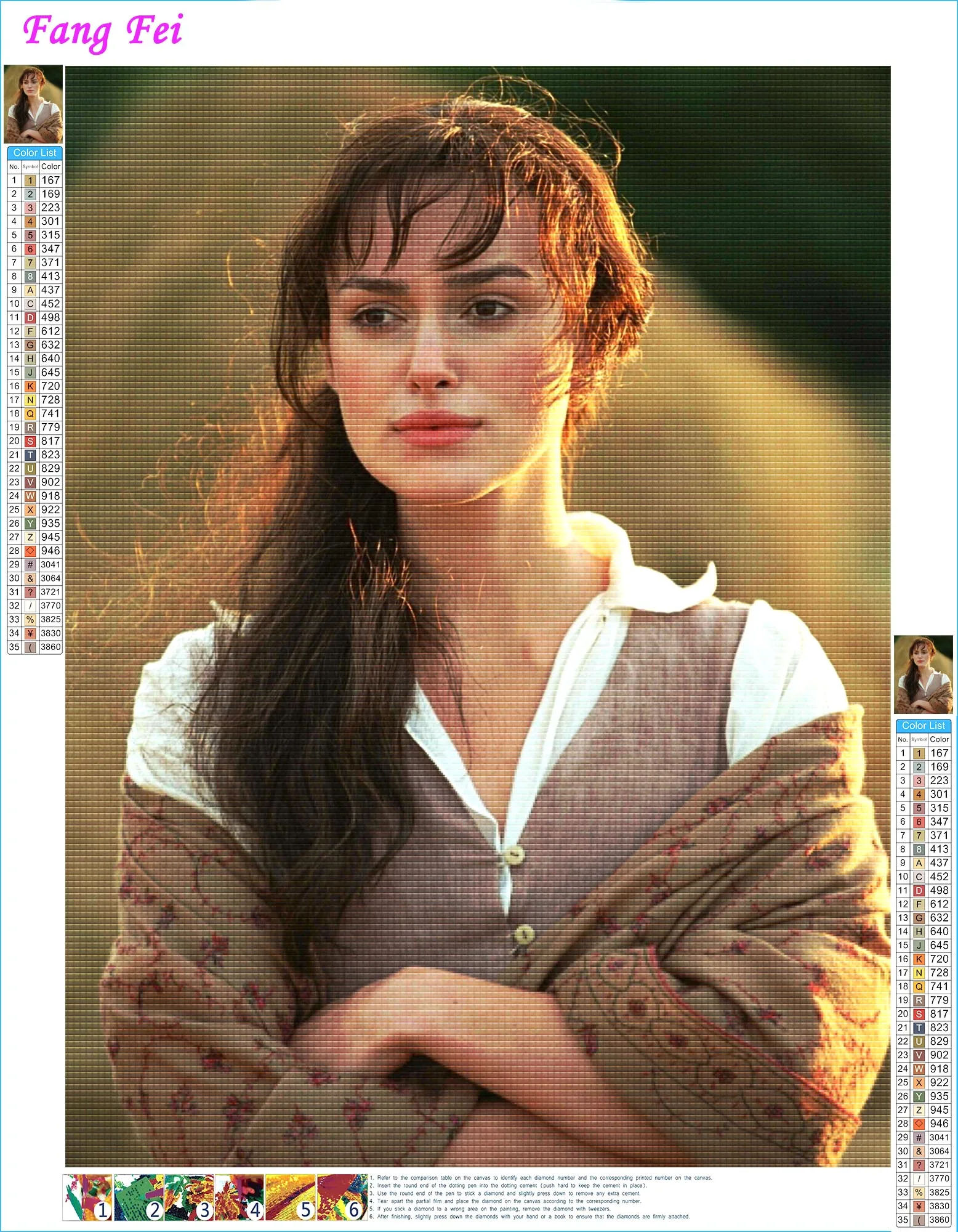 فيلم فخر وتحامل لوحة ماسية كاملة الفيلم الكلاسيكي كيرا نايتلي عبر غرزة التطريز صورة فسيفساء ديكور المنزل #2