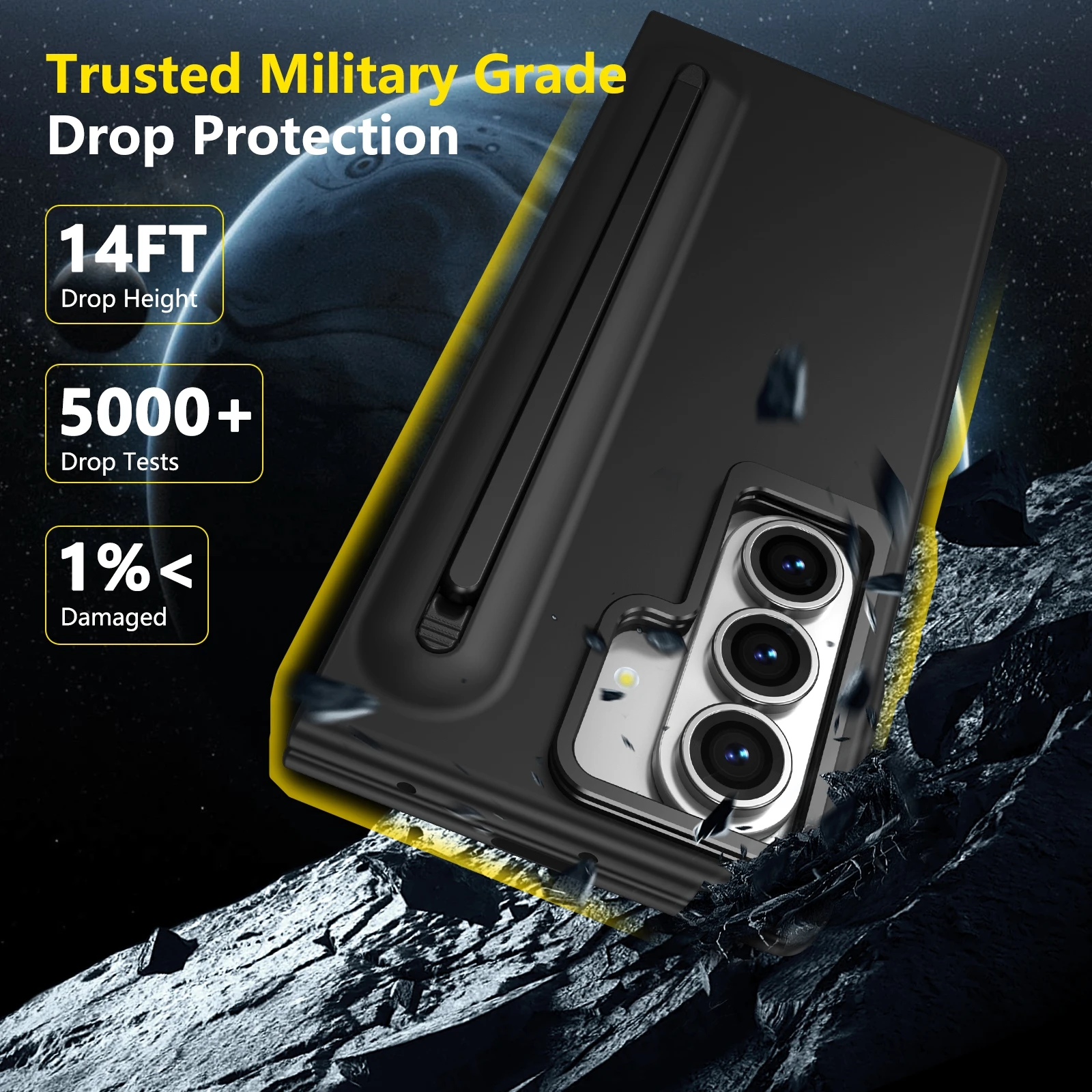 

Thoughtful Touch Pen Comfortable Phone Case for Samsung Z Fold 7 6 5 4 3 Camera Bracket Tempered Film Shockproof Back Cover