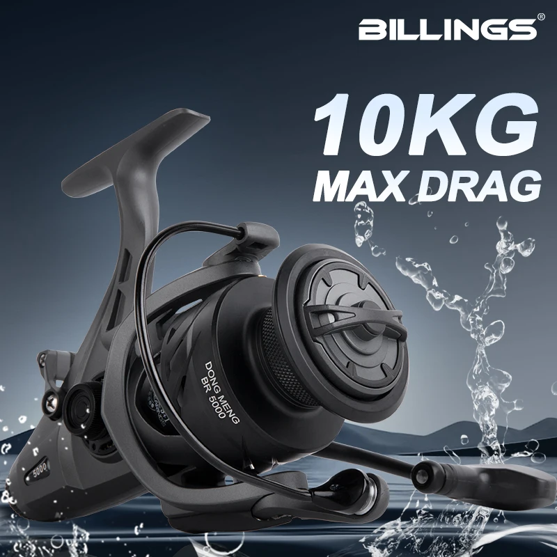 BILLINGS Carp Spinning Reel,10KG Max Drag,with Double Brake Spinning Fishing Reel,Znstant Anti-Revers,4.7/5.5:1 Gear Ratio