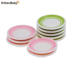 5pcs Mini Resin Food Dishes Tableware Miniature Doll House Accessories Dollhouse Trays Plates Doll Kitchen Toys