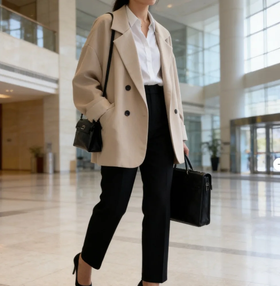 

2026 Womens Casual Blazer Fashion Loose Fit Trendy Jacket Stylish Oversized Suit Coat