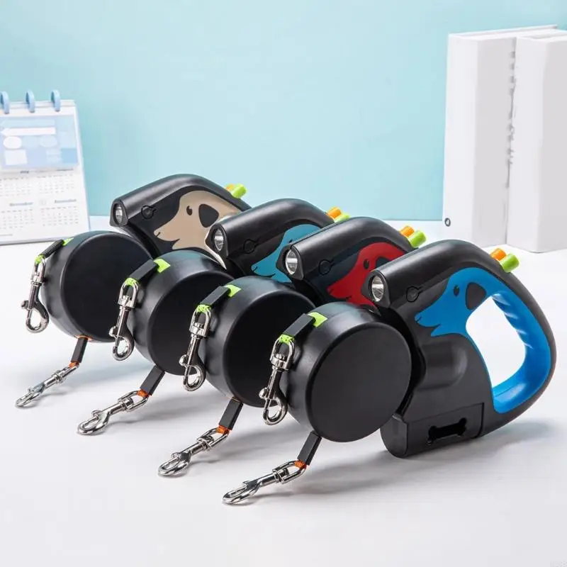 

3-метровые нейлоновые выдвижные поводки для собак, удобная ручка, автоматический замок, поводок для собак, двусторонний тяговый трос