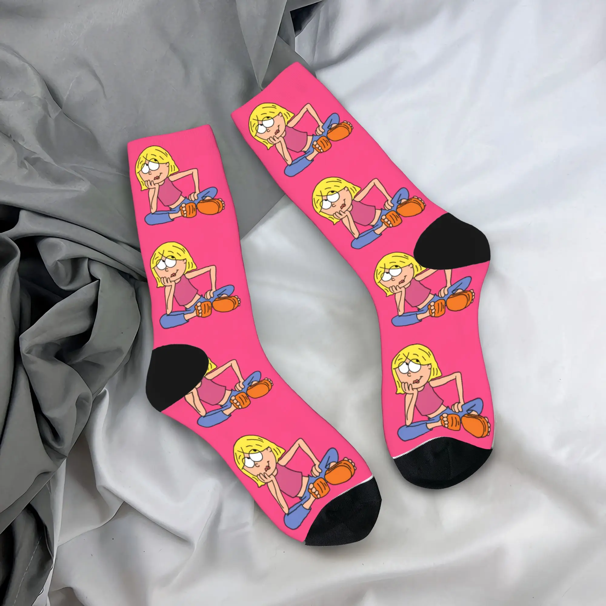 

L-Lizzies-M-McGuires Teenager Cartoon Stockings Graphic Gothic Socks Spring Non Skid Socks Women Men Running Comfortable Socks