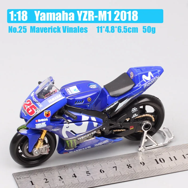 Maisto 2018 Yamaha YZR-M1 YZR M1 Rider w skali 1/18 # 25 Maverick Vinales GP Racing Model motocykla Zabawka pojazd Kolekcjonerskie