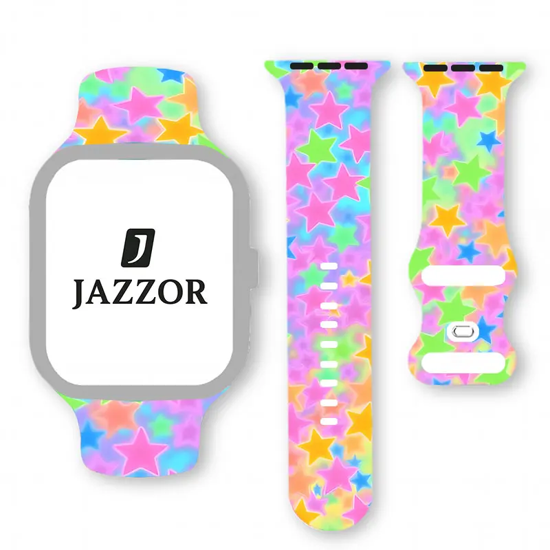 Look at The Star Soft Silicone Band for Apple Watch 9 8 7 6 5 Ultra SE Size 38 40 41 42 44 45 49mm Strap Suitable for All iWatch