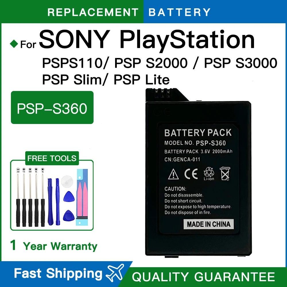PSP-S360 spare Battery For PSP3000 Handheld Game Console PSP2000 PSP2001 PSP2006 Accessories PSP3001 PSP3003 PSP3004 batteria
