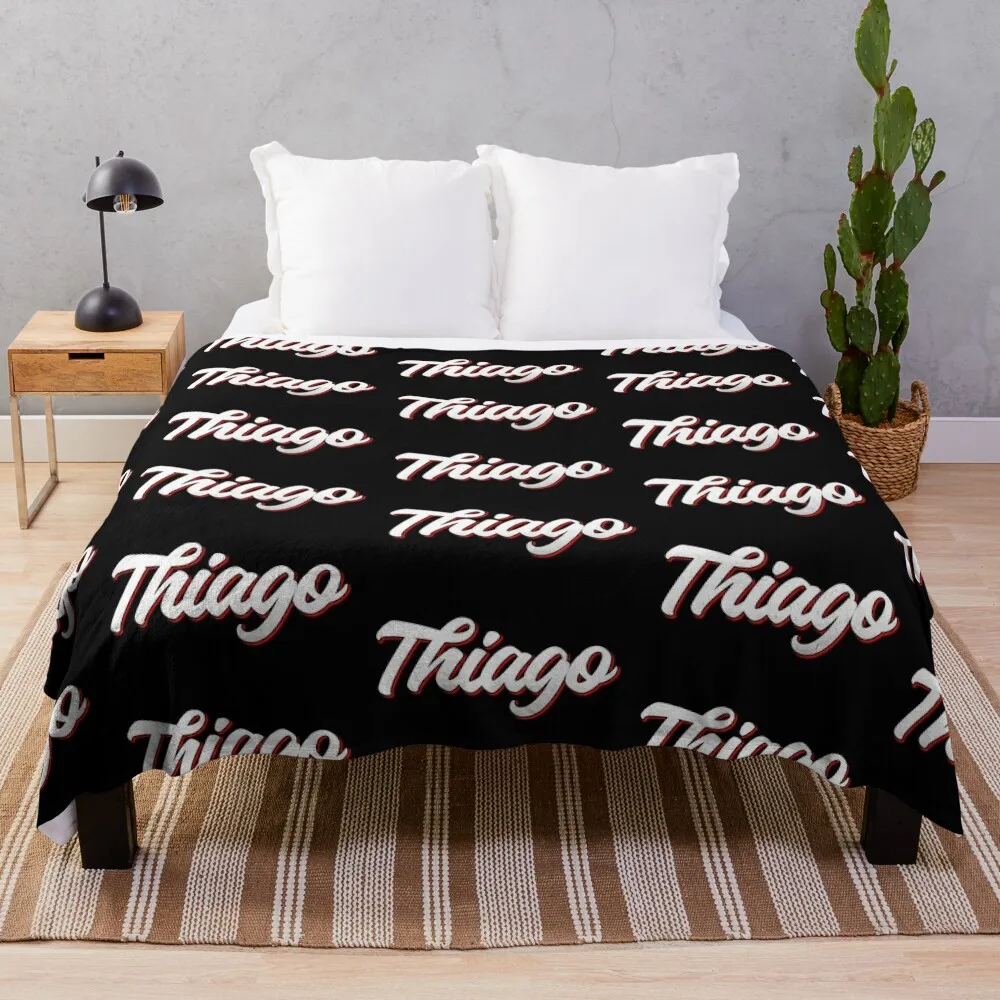 

Retro Thiago Name Label (Black) Throw Blanket warm winter Softest Polar For Decorative Sofa Blankets