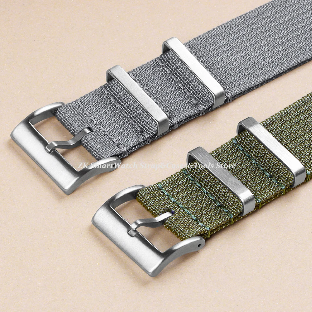 Ribbed Watch Strap 18mm 20mm 22mm for Omega Military Weave Sport Bracelet Belt with Clasp Fabric Replacement Wristband Men Women - view 5