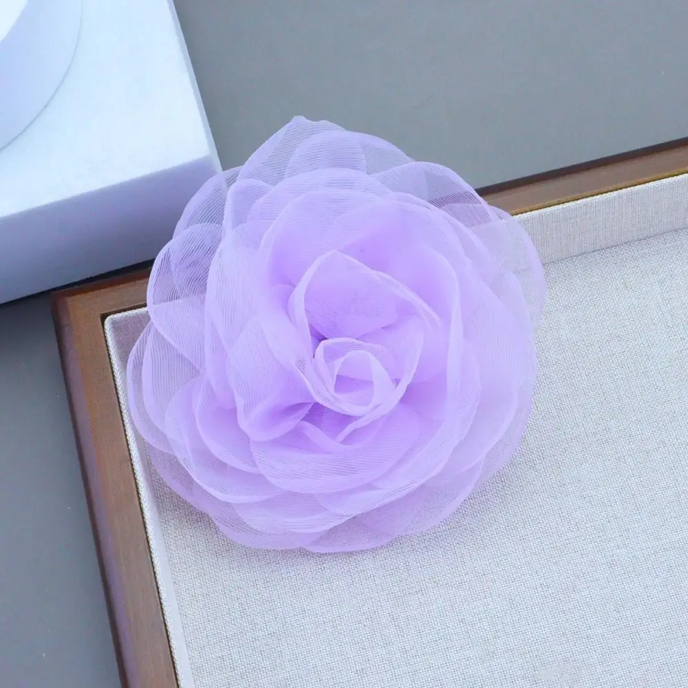 Handmade Camellia Flower Brooch Multi-layer Yarn DIY Multi-Layer Floral Brooch Clothing Dress Accessories 10CM Big Flower