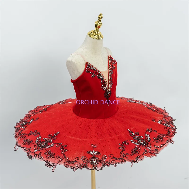 Tutú de Ballet rojo profesional para mujeres, niños y niñas, alta calidad, tamaño personalizado, 12 capas