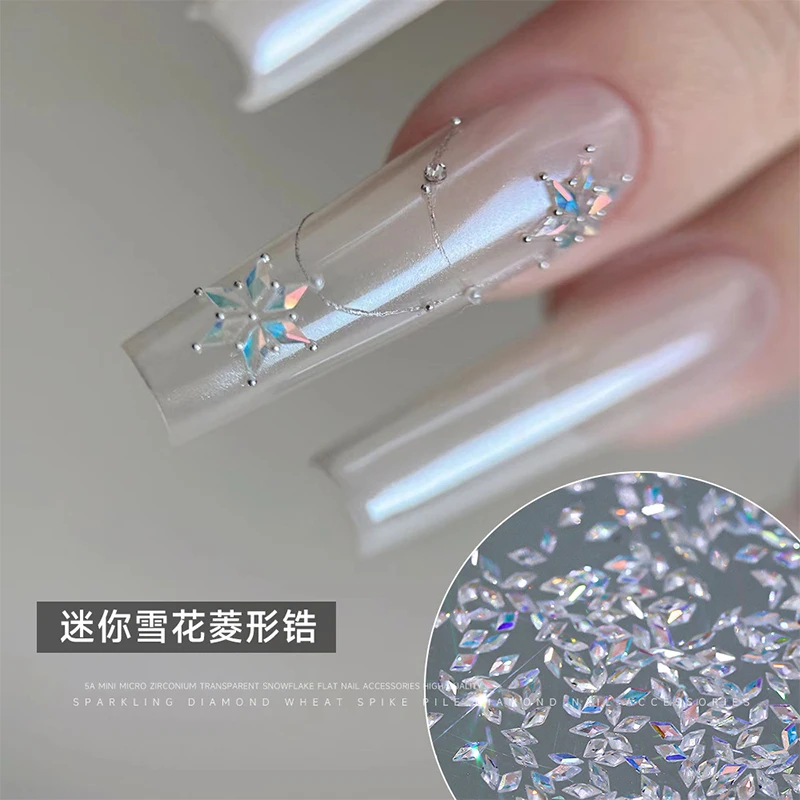 Strass translucides pour nail art, breloques de manucure, diamants pointus, breloques saillantes, décoration, 5A Rotterdam, Kle Mini, Zcomprend sur Aurora Ice, CRACK, ac Mix