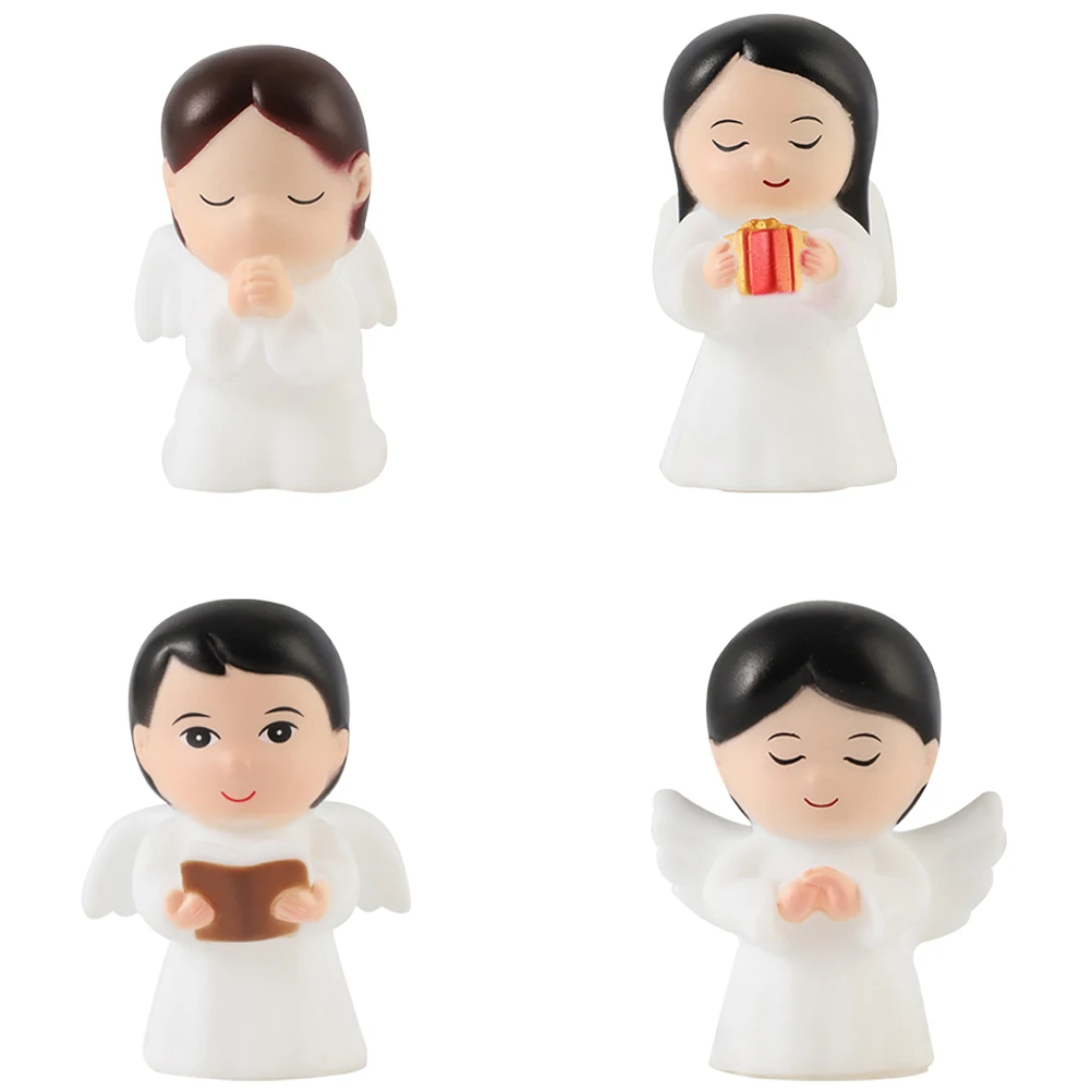 

4pcs Artware Angel Statue Unique Figurines Vinyl Vinyl Angel Statue Crafts Safe Practical