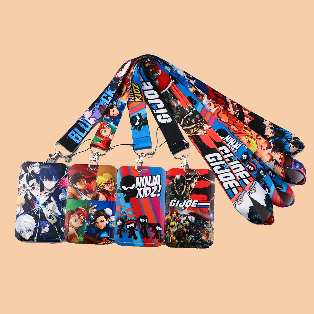 

Street Fighter Anime Game Lanyards for Key Neck Strap For Card Badge Gym Keychain Key Holder DIY Hanging Rope Phone Accessories