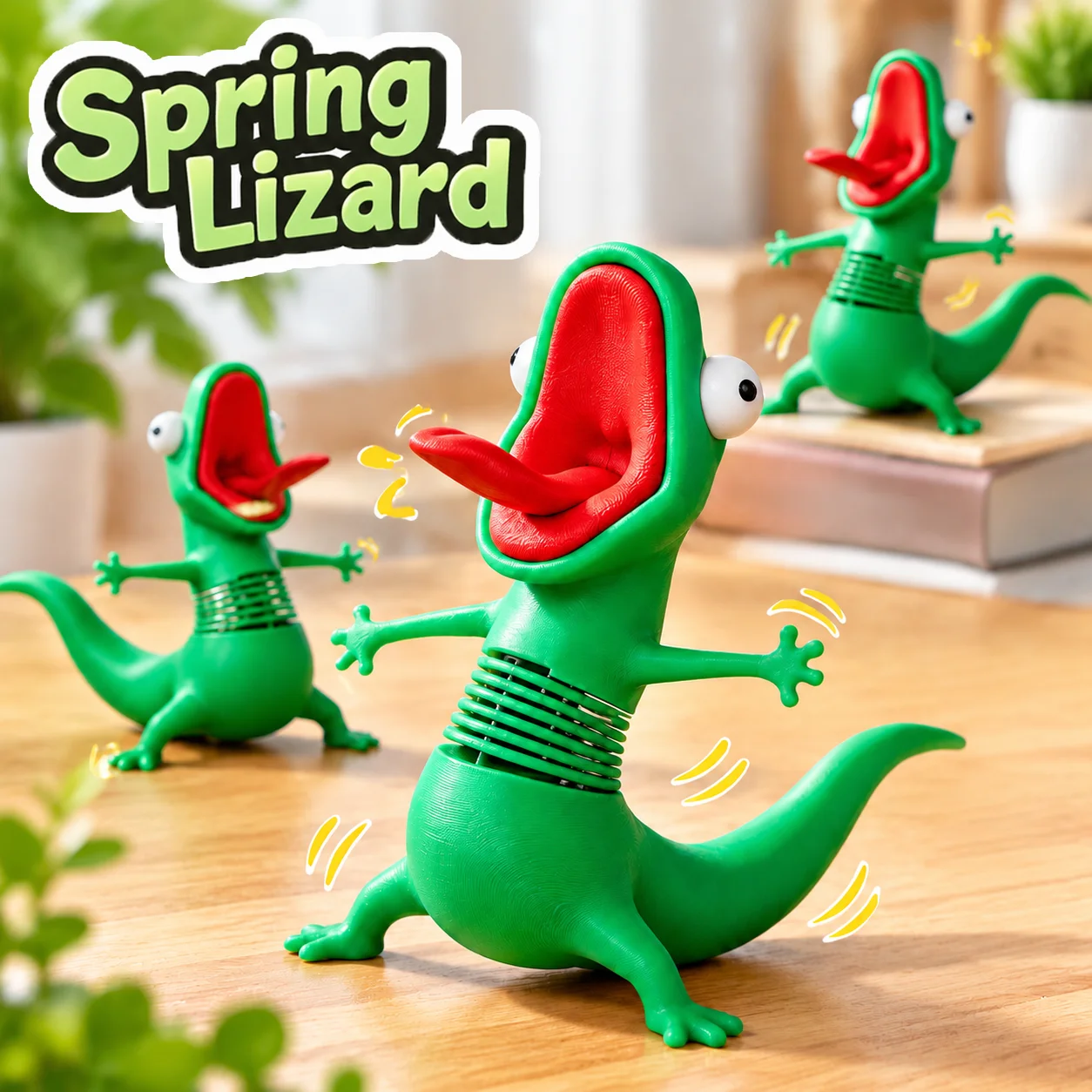 1-10PCS Christmas Lizard Meme Wobbling Spring Stress Relief Funny Novelty Figurine for Desk Home Office Party Decoration