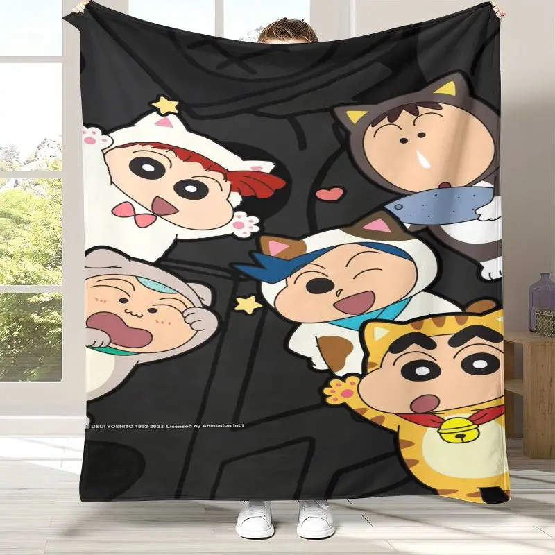 Funny C-Crayon Shin-chans Cartoon Soft Flannel Throw Blanket,Cozy Warm Blanket for Bed,Sofa,Living Room,Picnic,Home Decor,Gift