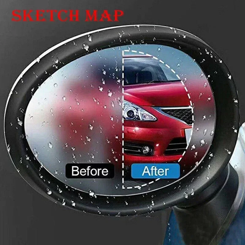 

2PCS Car Rearview Mirror Rainproof Film, Anti-Fog Rain Shield Sticker, Clear Vision Waterproof Mirror Film for Car Accessories