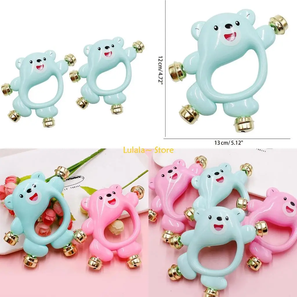 Y4qa musical bebê handbell sensorial treinamento do bebê chocalho brinquedo carrinho bebê acessórios