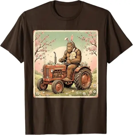 Oster-Bigfoot-Hase-Traktor Lustiges Frühlings-Sasquatch-Bauern-T-Shirt Y2K Niedliches Ästhetisches Grafik-Spruch-T-Shirt Oster-Neuheitsgeschenk-Oberteil – Detail 10