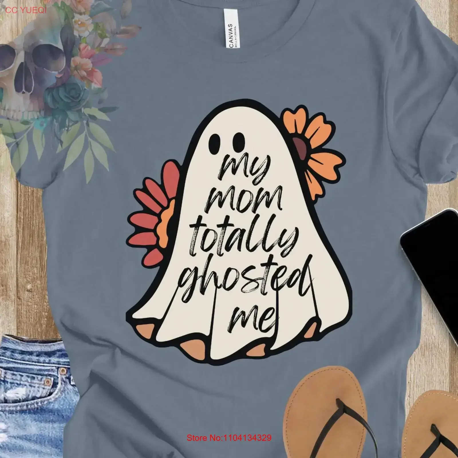 My Mom Totally Ghosted Me snarky bereavemenT T Shirt for grieving orphans fun condolence mourning anti mother's day vintage