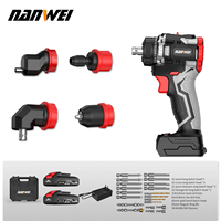 NANWEI Cordless Brushless DIY Multi-head Electric Drill Multi-functional Electric Drill with Quick-Change Clip for Home Use