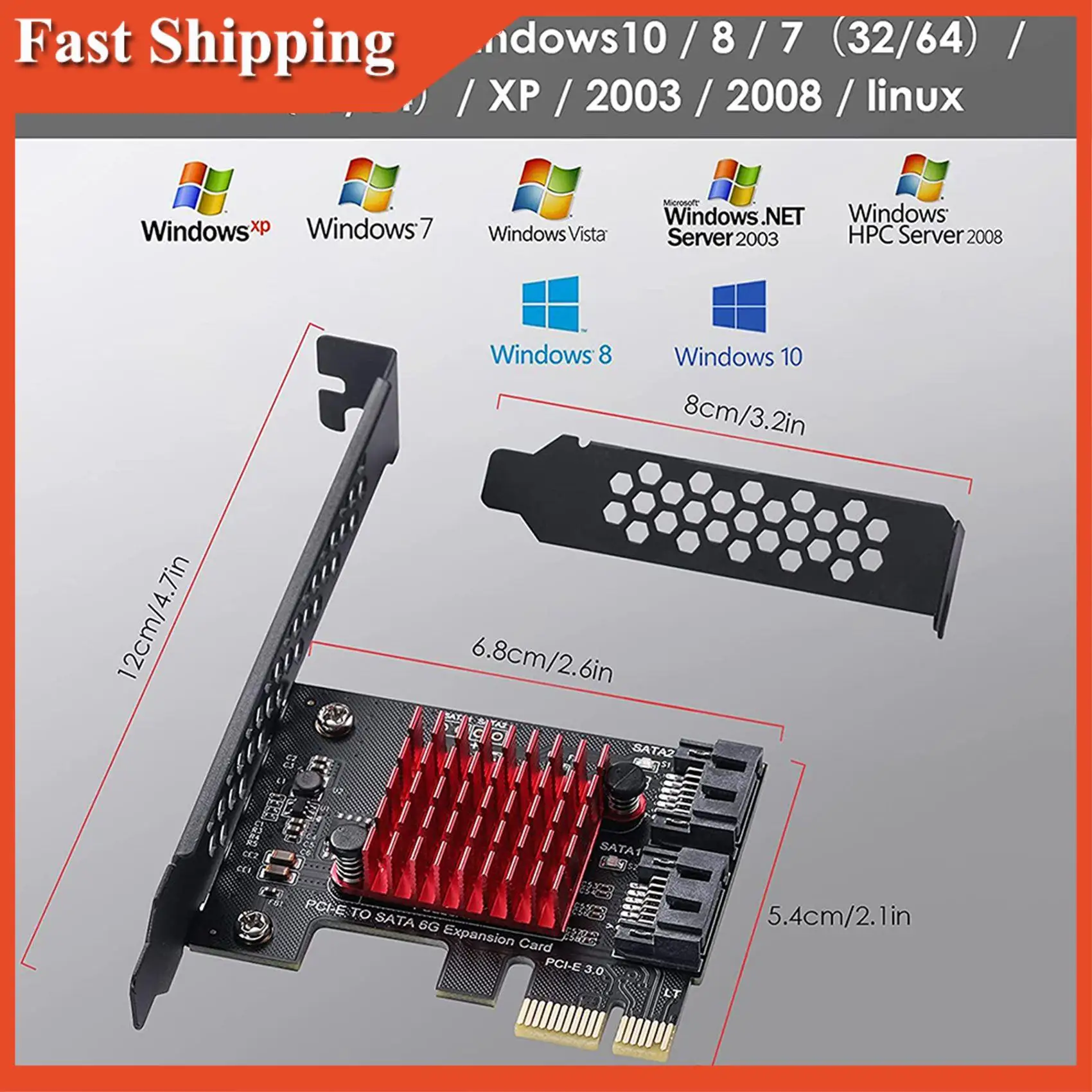 كفاءة Pcie إلى 2 منافذ SATA 3.0 6 Gbps SSD محول PCI-E PCI Express X1 لوحة تحكم بطاقة توسيع دعم X4 X6 X8 X16