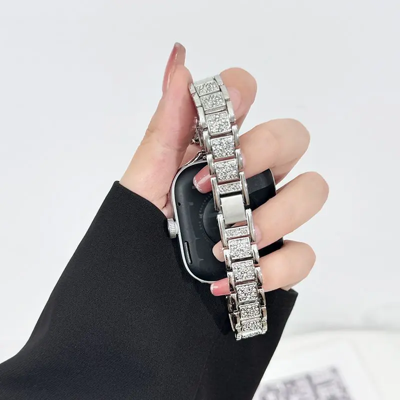 

Ремешок с квадратными бриллиантами для часов HW Fit3/Fit4 и ремешок ручной работы для HW Band 8/9/10NFC