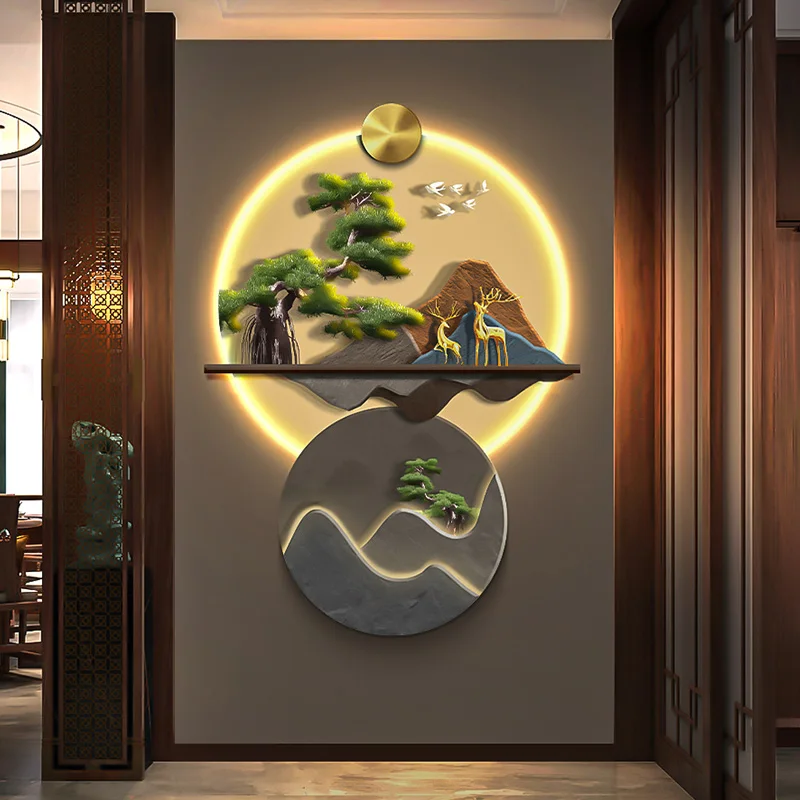 Wall Painting With Lights Sconces Simple Modern LED Hanging Home Room Decoration Corridor Aisle Upscale Living Room Wall Lamp