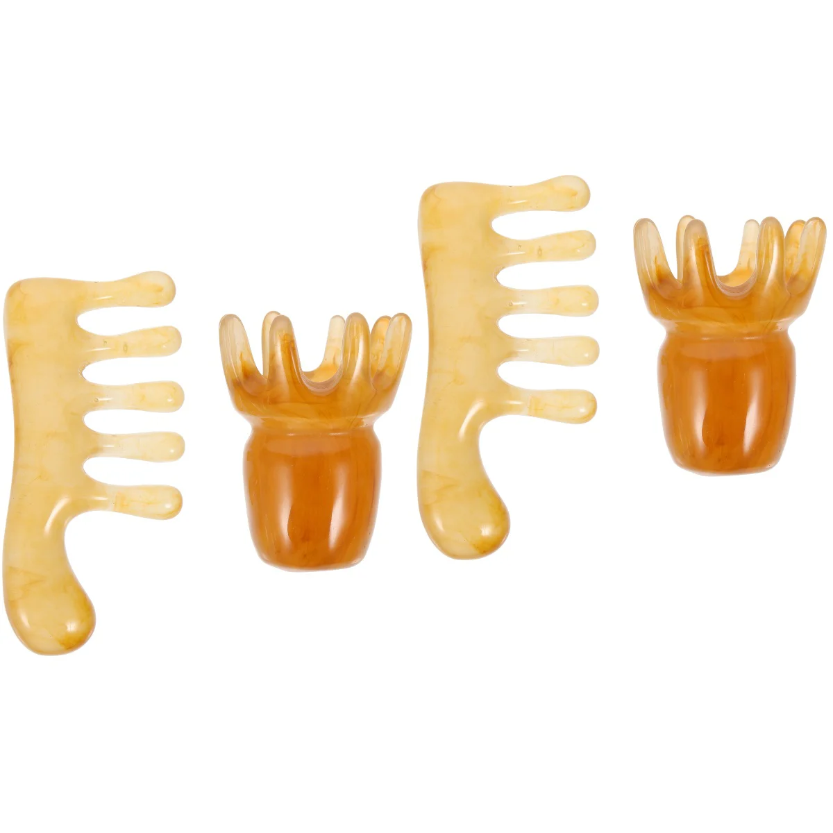 2 Count Resin Massage Comb Scalp Massager Gua Sha Stone Scraping Tools Board for Beeswax Jade Hair Father Guasha