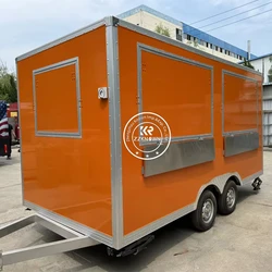 Customized Food Truck Mobile Coffee Shop Fully Equipments Pizza Kiosk Fast Food Truck Trailer For Sale