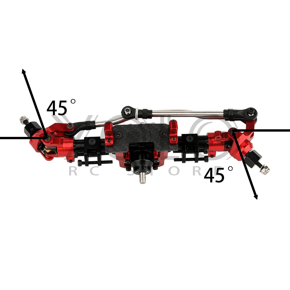 알루미늄 합금 CNC 스트레이트 프론트 리어 액슬, SCX10 II, 1/10 RC 크롤러 액슬 AR44 90047 90046 키트, 금속 업그레이드 부품, 29T/8T