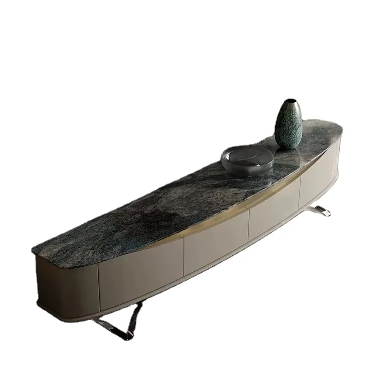 Luxury Modern Marble TV Stand Cabinet Home Furniture Hotel Apartment Living Room Kitchen TV Table