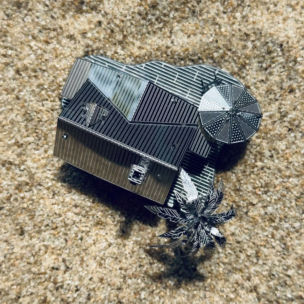 子供用3Dメタルパズルモデルキット,ビーチ用,レーザーカット,ジグソーパズルおもちゃ,DIY