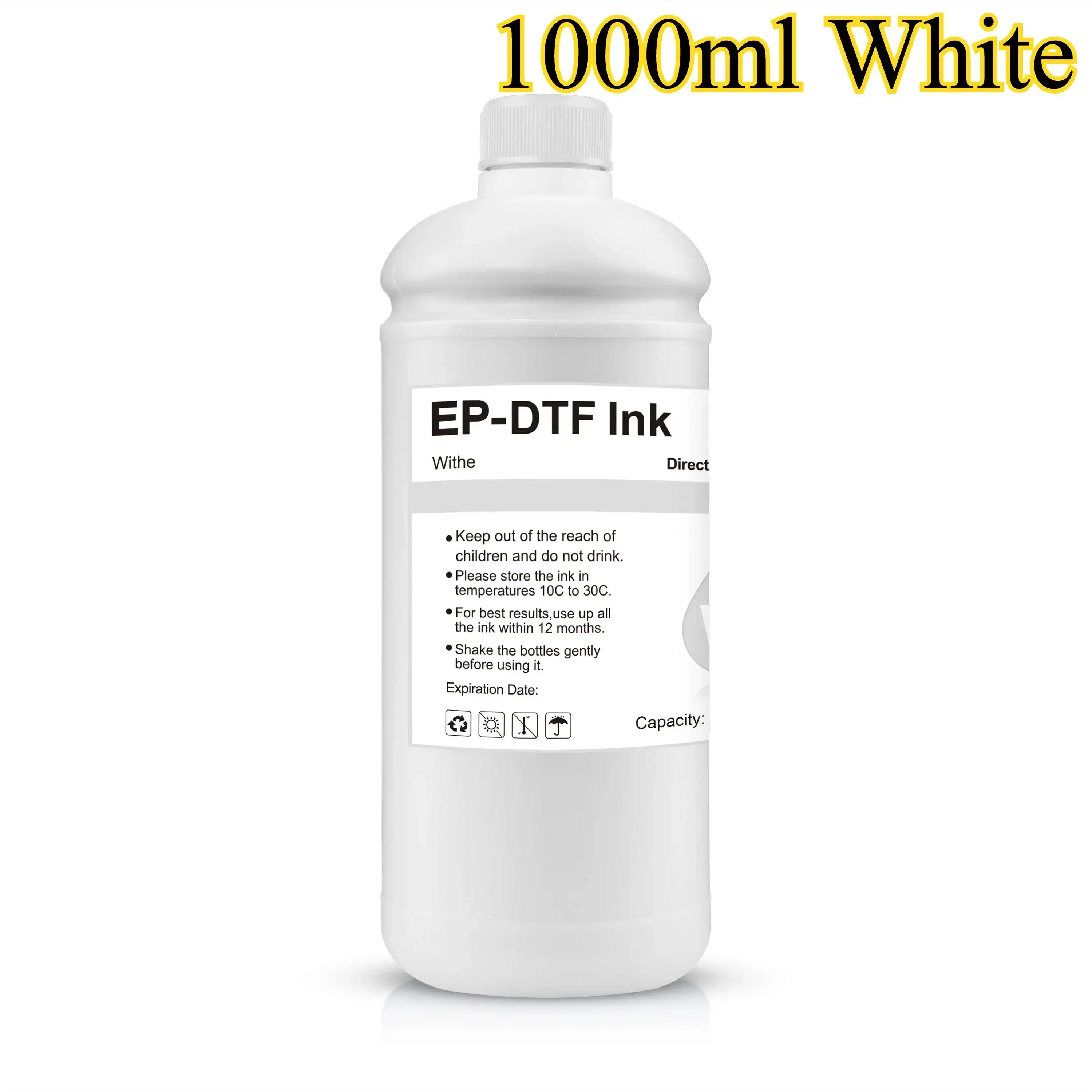 White DTF Film Ink PET Film Printing Ink DTF Direct Transfer Film Heat Transfer for Epson Printer Ink I3200 L1800 L805 1000ML