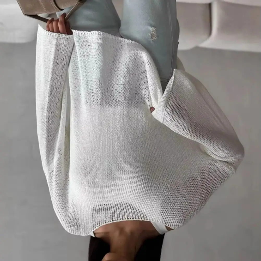 

2025 H-shaped Profile Sweater Women Knitting Sweater O Neck Long Sleeve Tops Loose Fit Autumn Pullover Tops Soft Knitwear